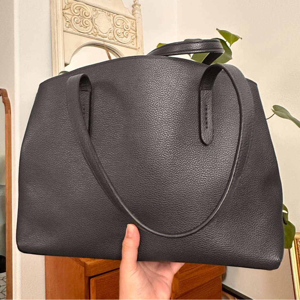 Coach Charlie Carryall dark navy blue Leather Tote with Signature Charm - Picture 5 of 9